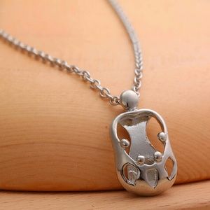 Mother-daughter necklace children 4 kids silver